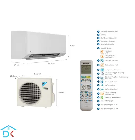 Máy lạnh treo tường Daikin inverter 1 HP FTKY25WAVMV/RKY25WAVMV