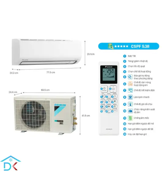 Máy lạnh treo tường Daikin inverter 1 HP FTKB25ZVMV/RKB25ZVMV