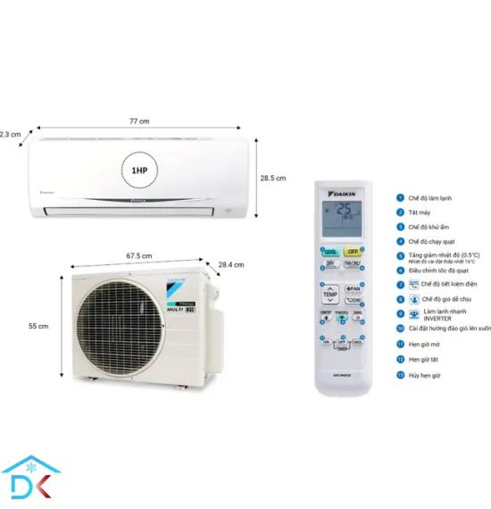 Máy lạnh Multi S Daikin Inverter Combo 2 dàn lạnh - 1 HP + 1 HP